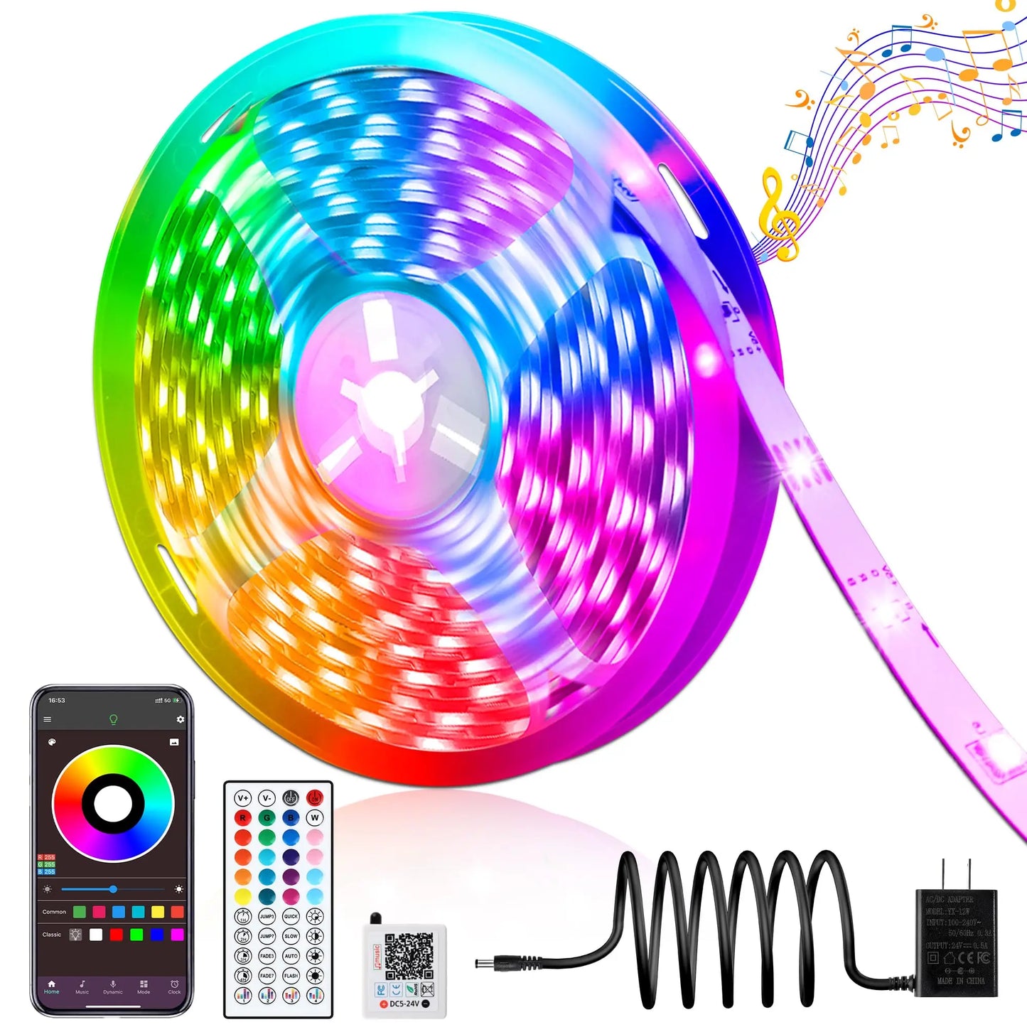 Long LED Strip Lights with 44 Key Remote
