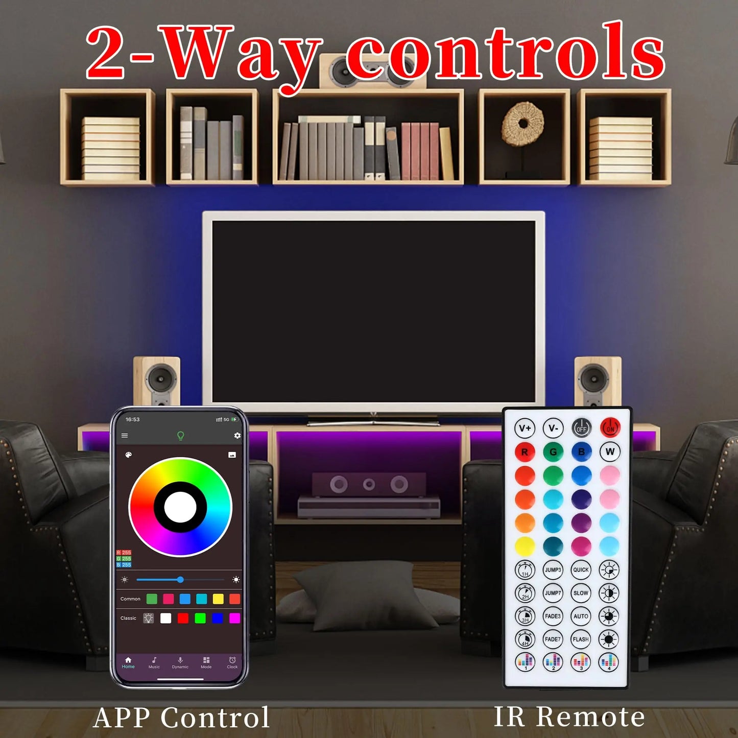 Long LED Strip Lights with 44 Key Remote