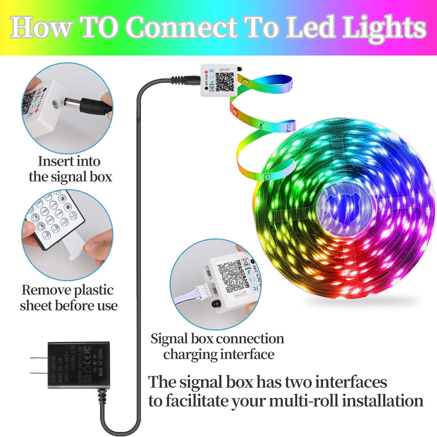Long LED Strip Lights with 44 Key Remote