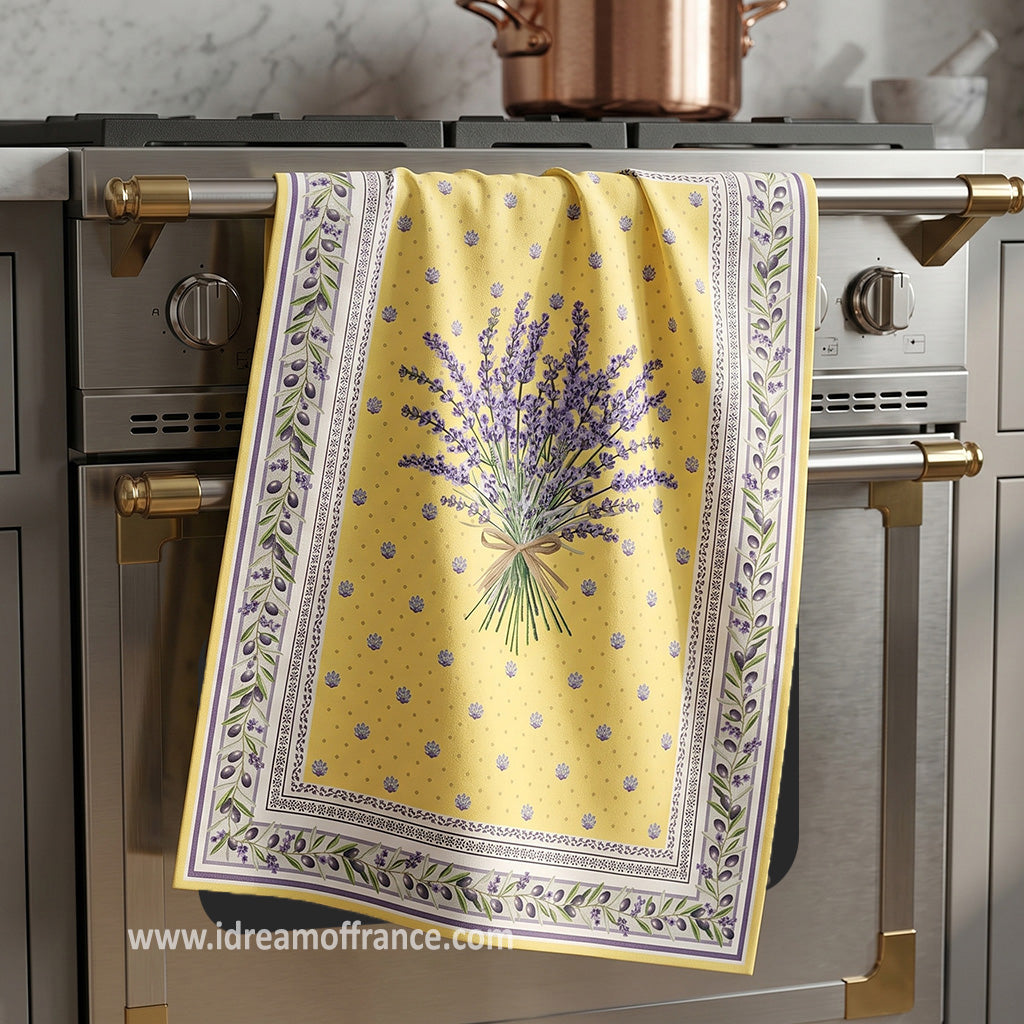Yellow French Kitchen Towel