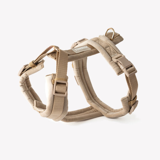 Sand- Velvet Dog Harness