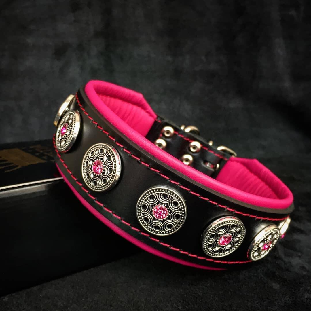 "Bijou" Collar Black & Pink
