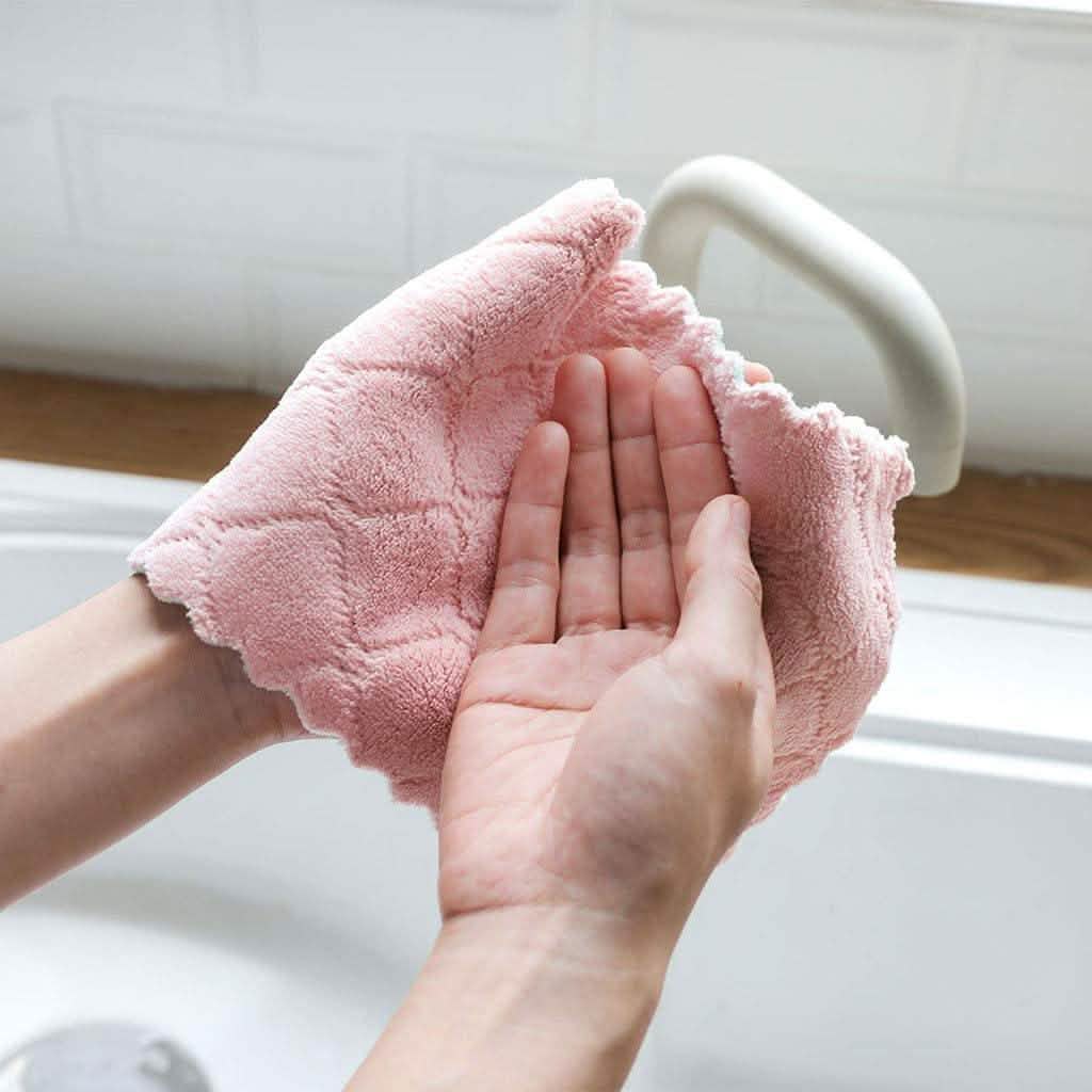 Coral Velvet Kitchen Towels