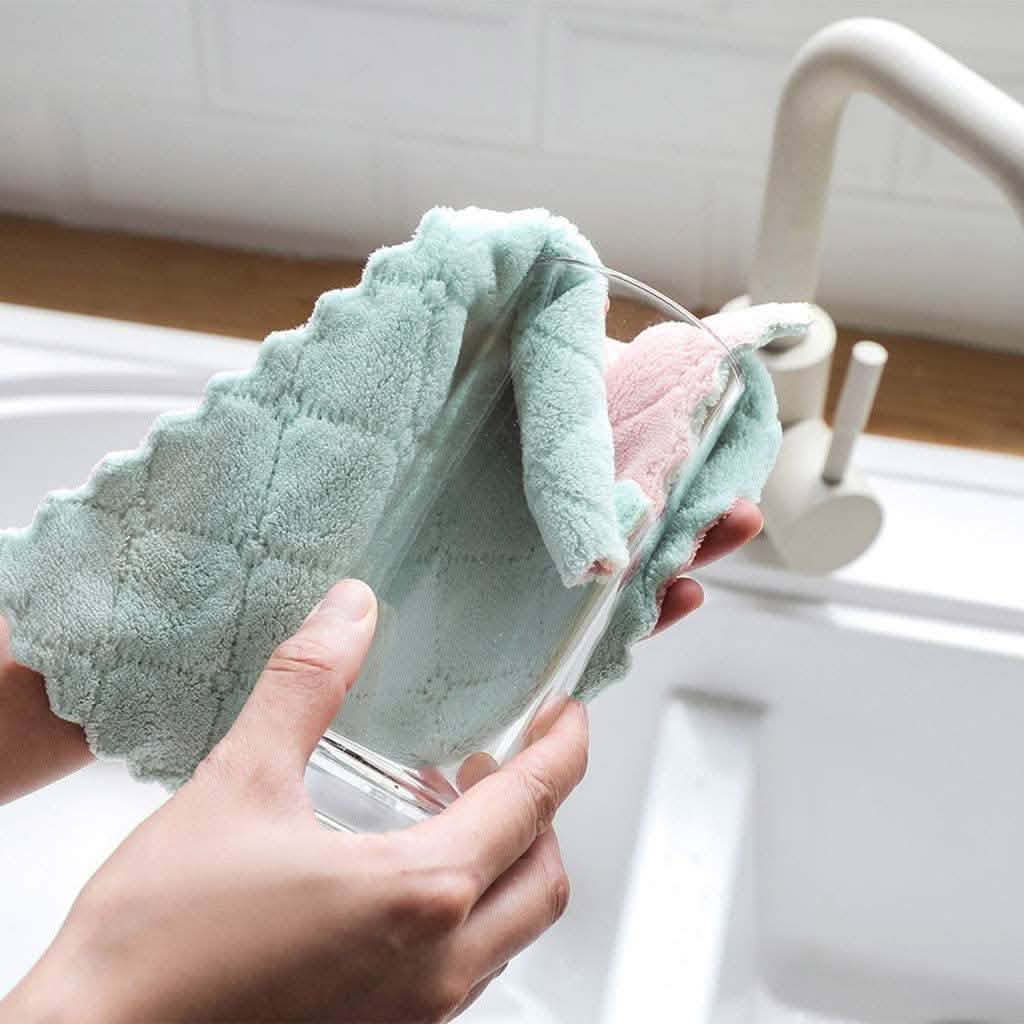 Coral Velvet Kitchen Towels
