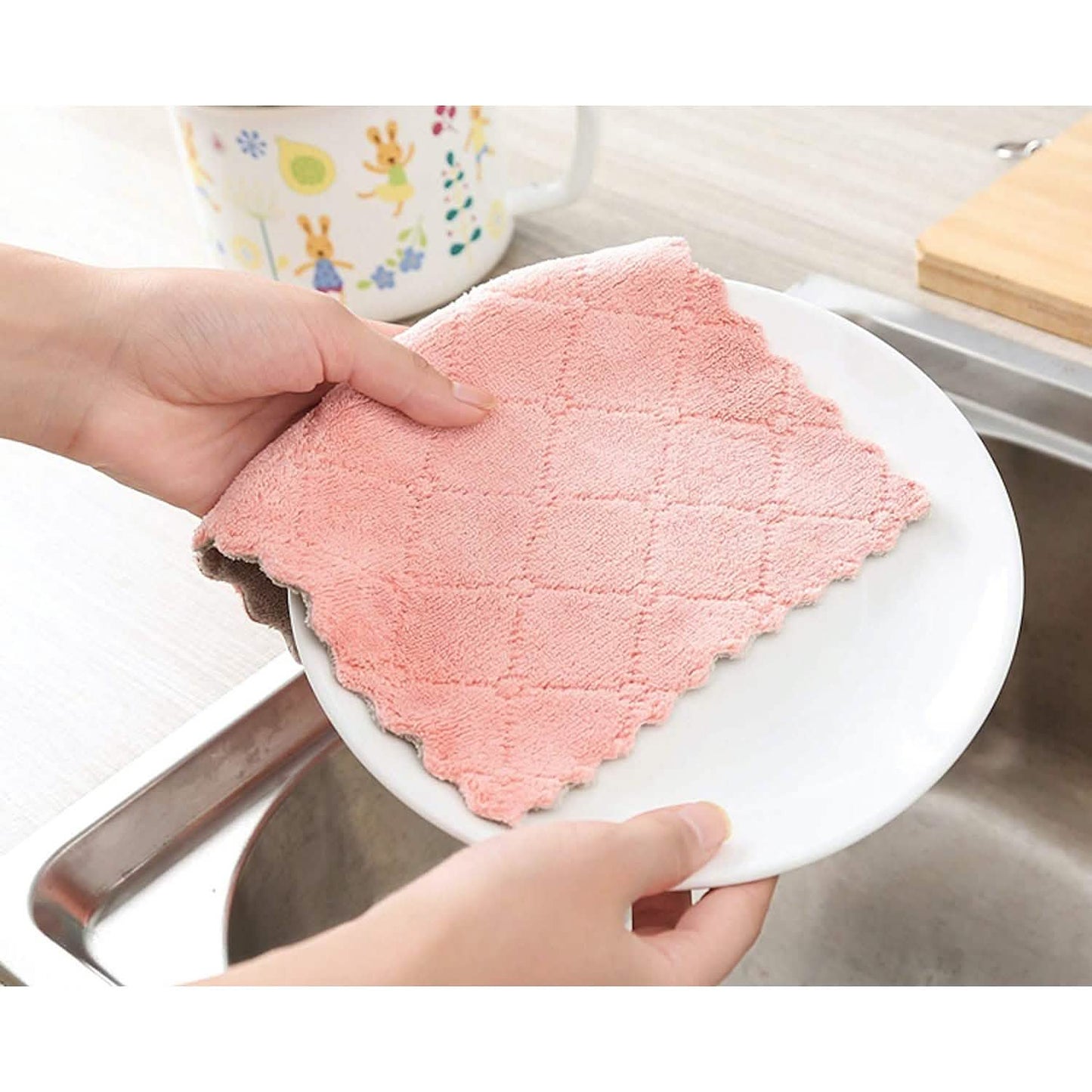 Coral Velvet Kitchen Towels