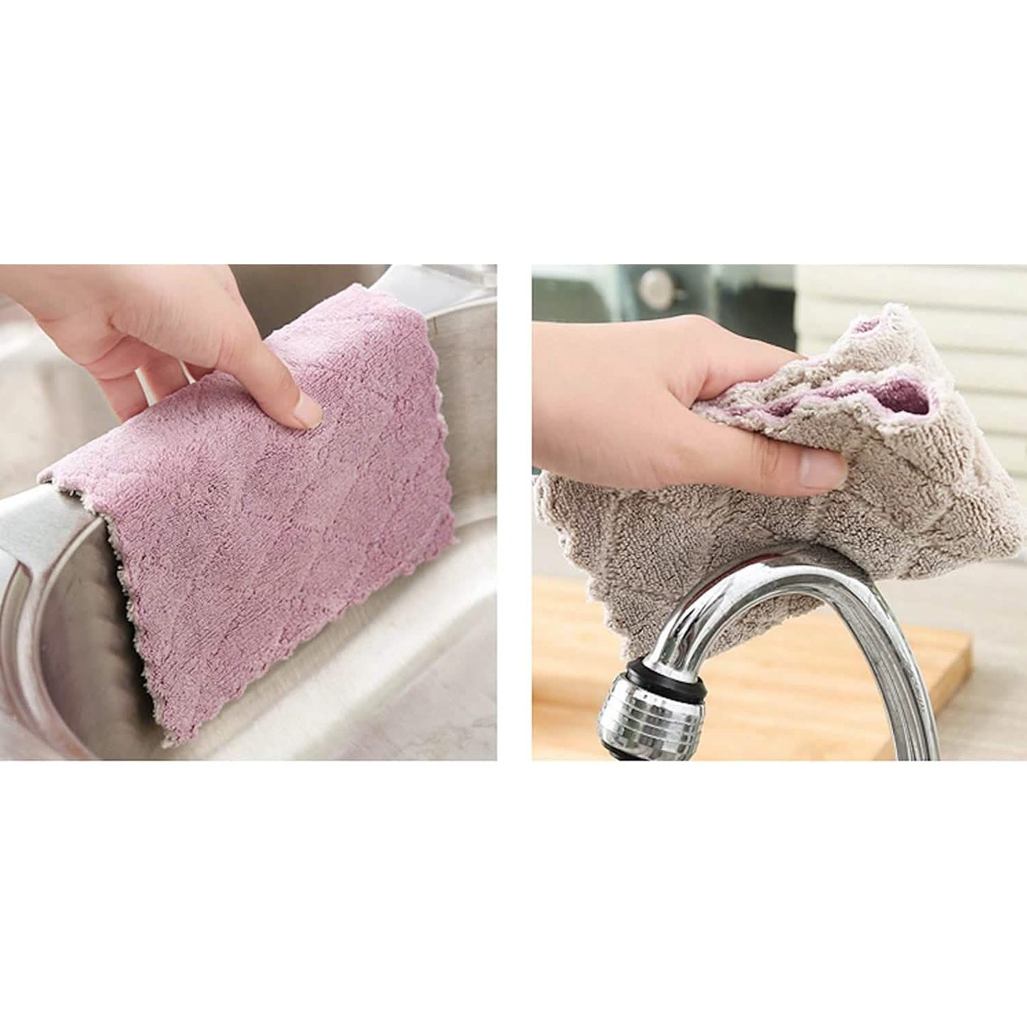 Coral Velvet Kitchen Towels