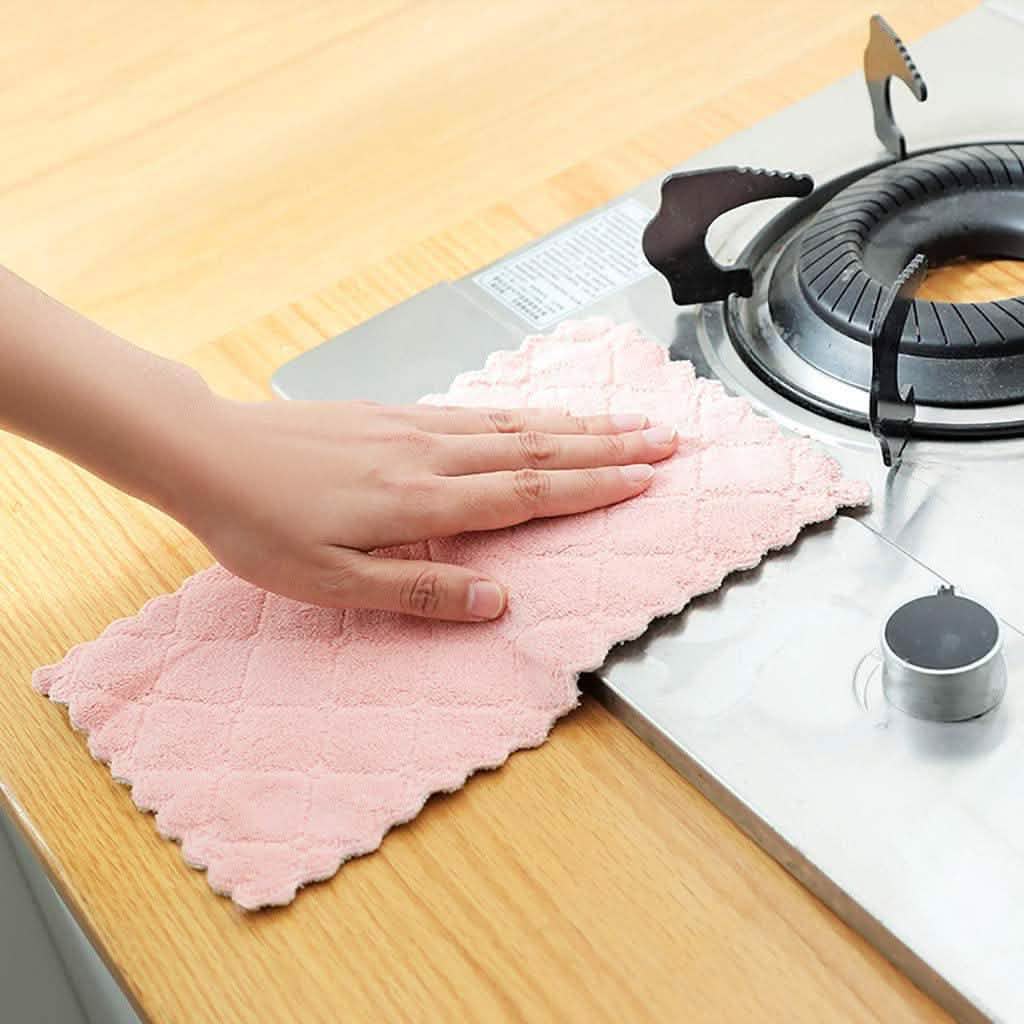Coral Velvet Kitchen Towels