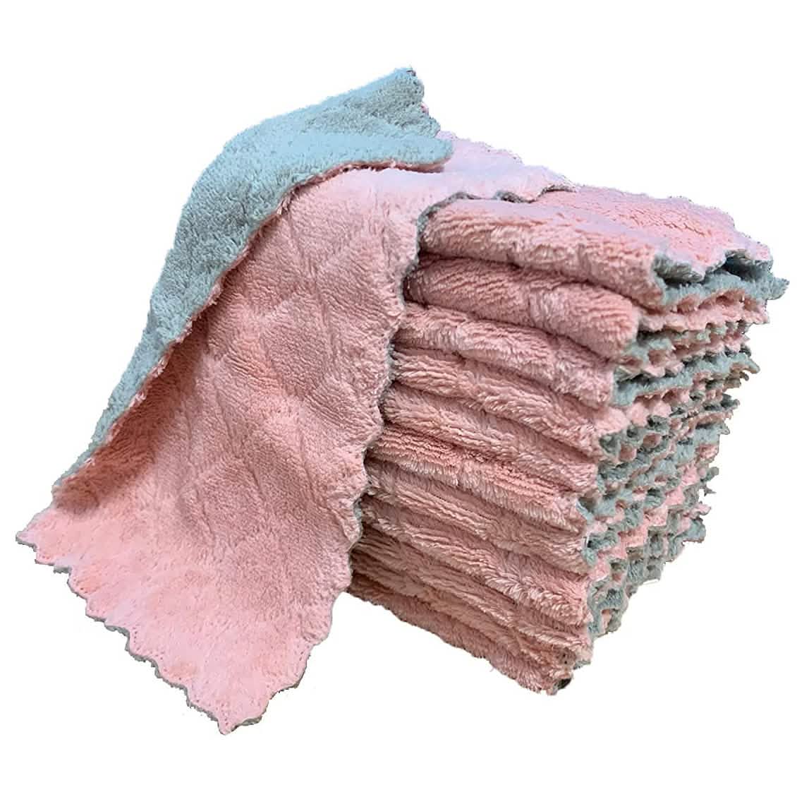 Coral Velvet Kitchen Towels