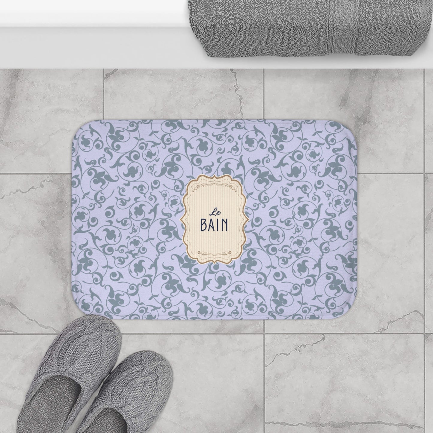 Le Bain LILAC Floral Bath Mat | Elegant French Bathroom Decor