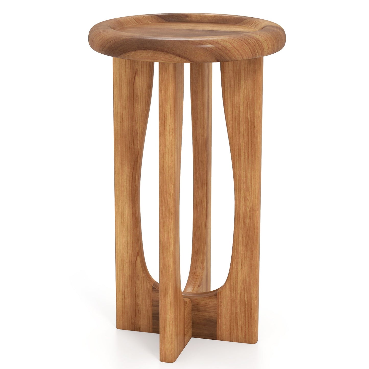 Farmhouse End Table with Round Tray Top