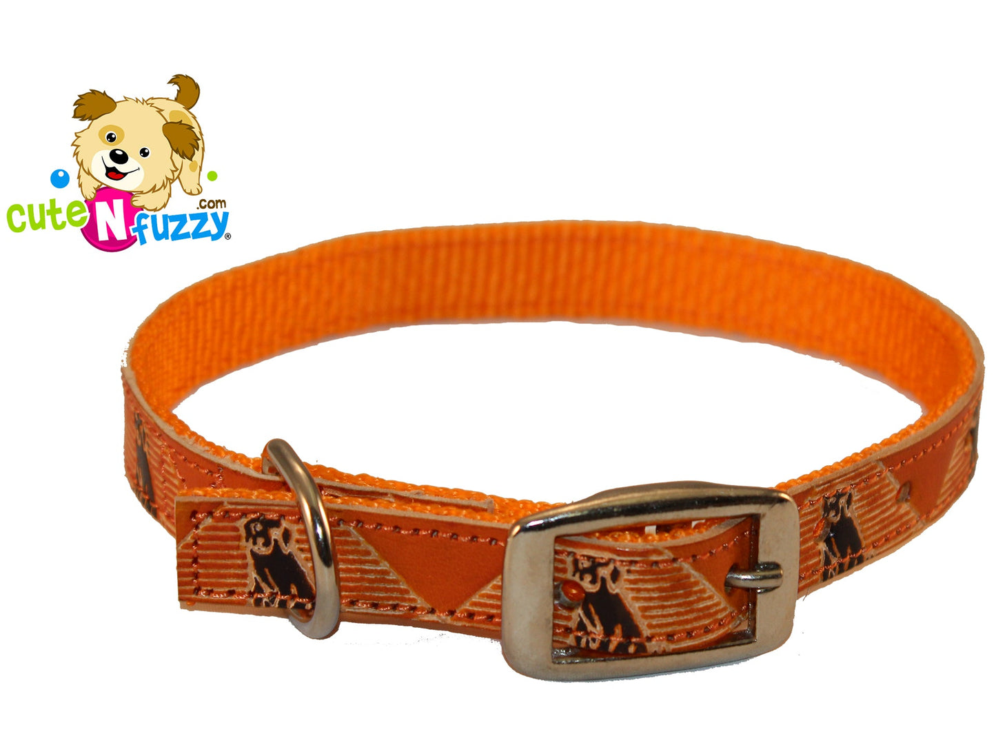 Hand Painted Leather Over Nylon Dog Collar