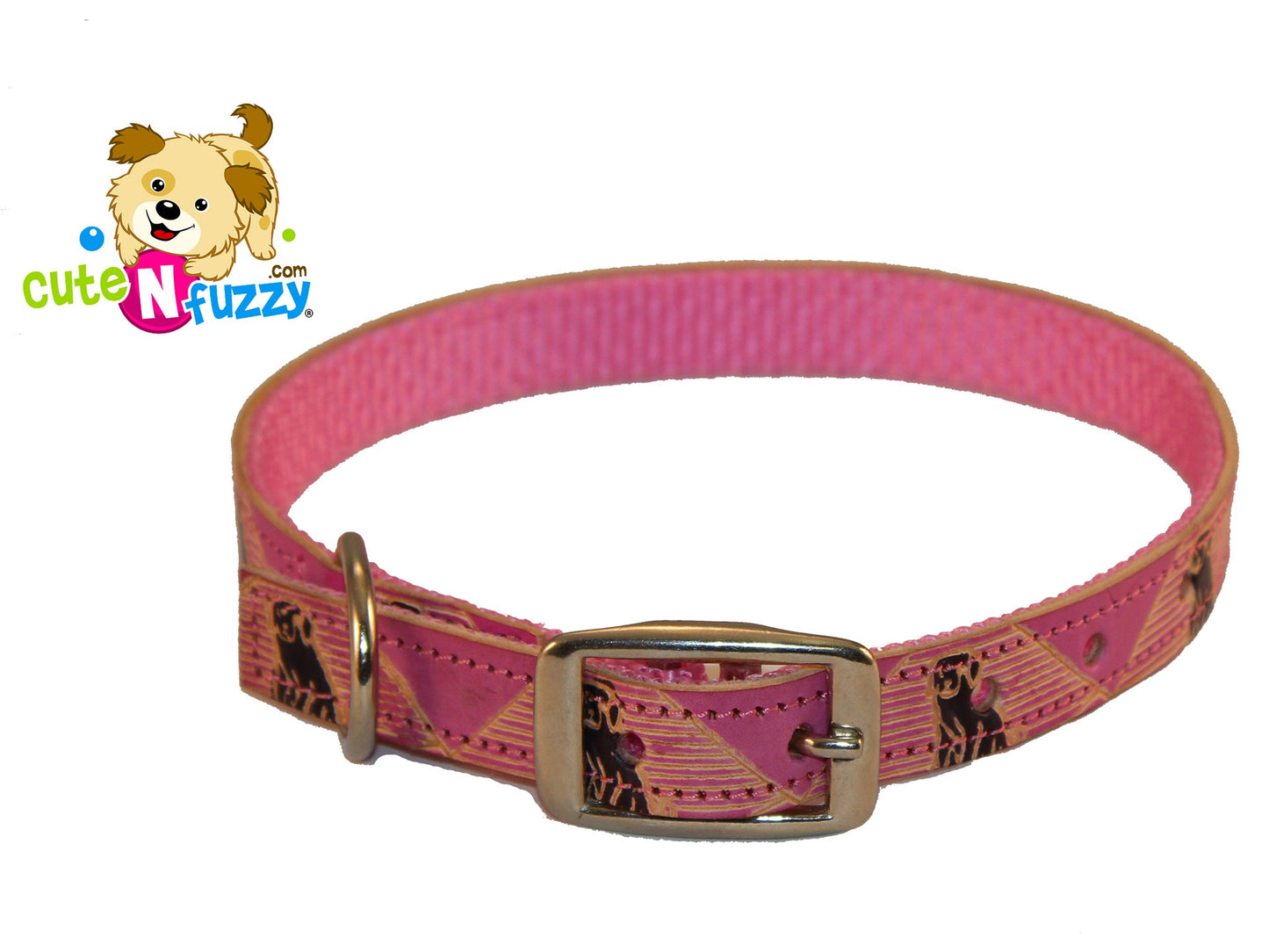 Hand Painted Leather Over Nylon Dog Collar