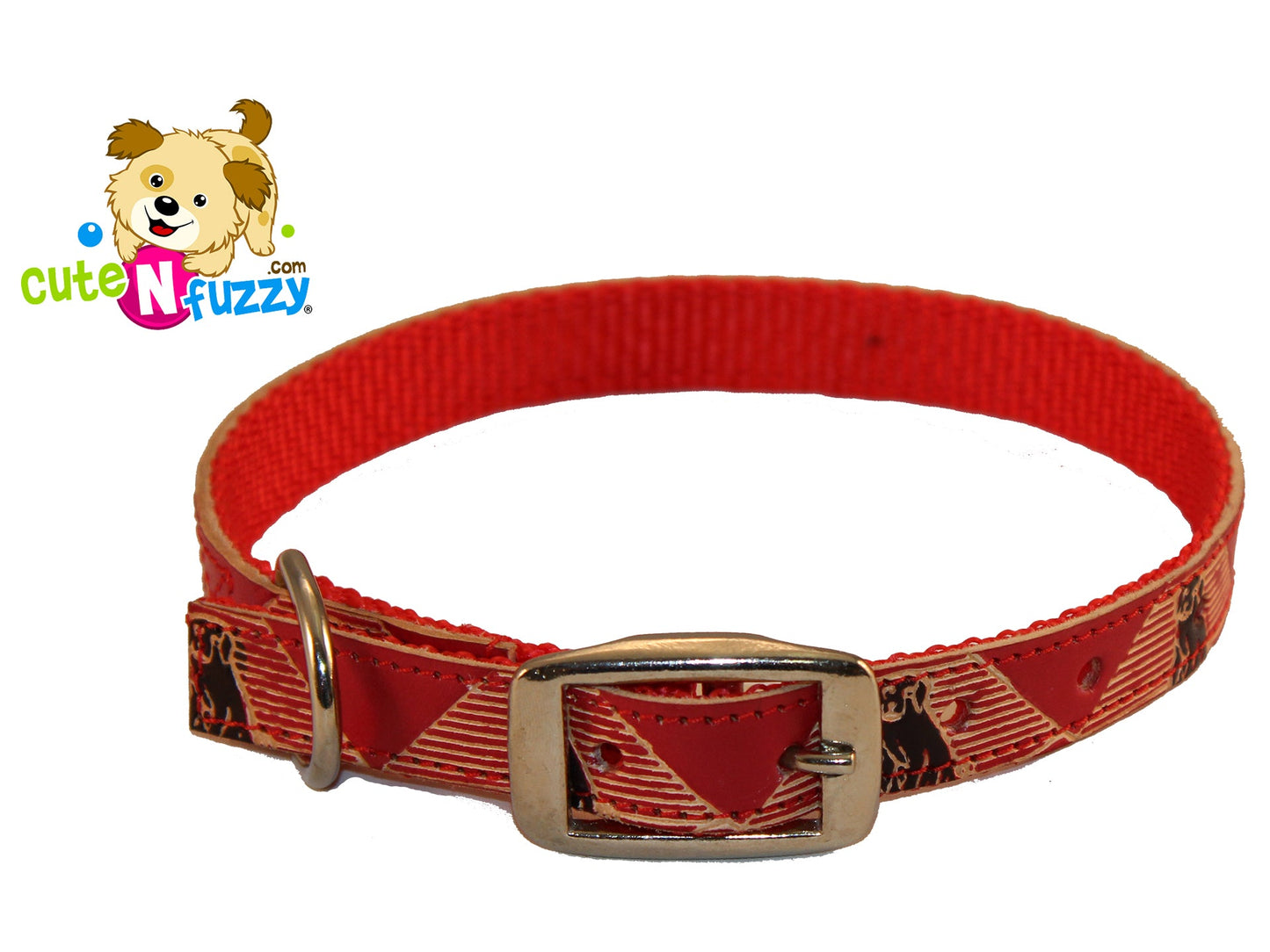 Hand Painted Leather Over Nylon Dog Collar