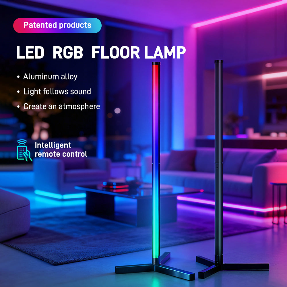 RGB LED Corner Floor Lamp, flip 180°
