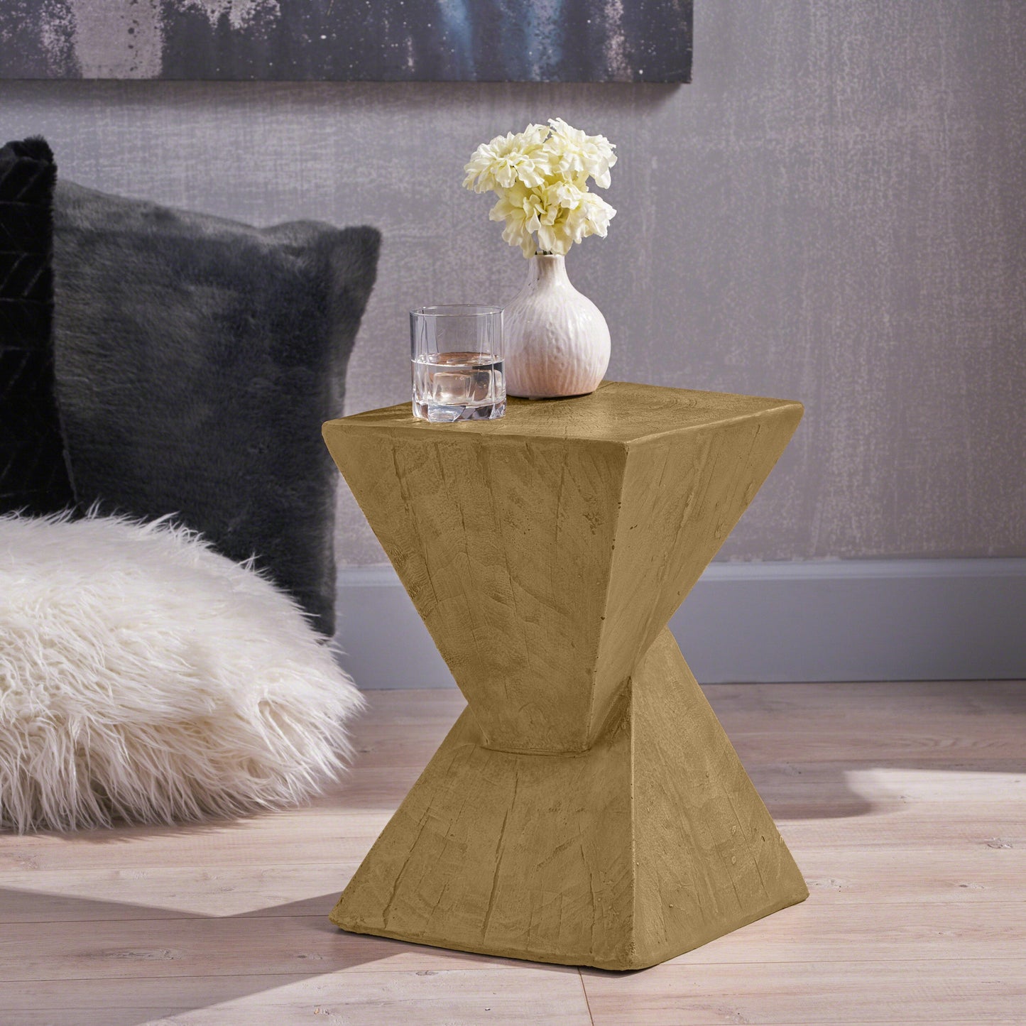 Indoor/Outdoor Hourglass Side Table