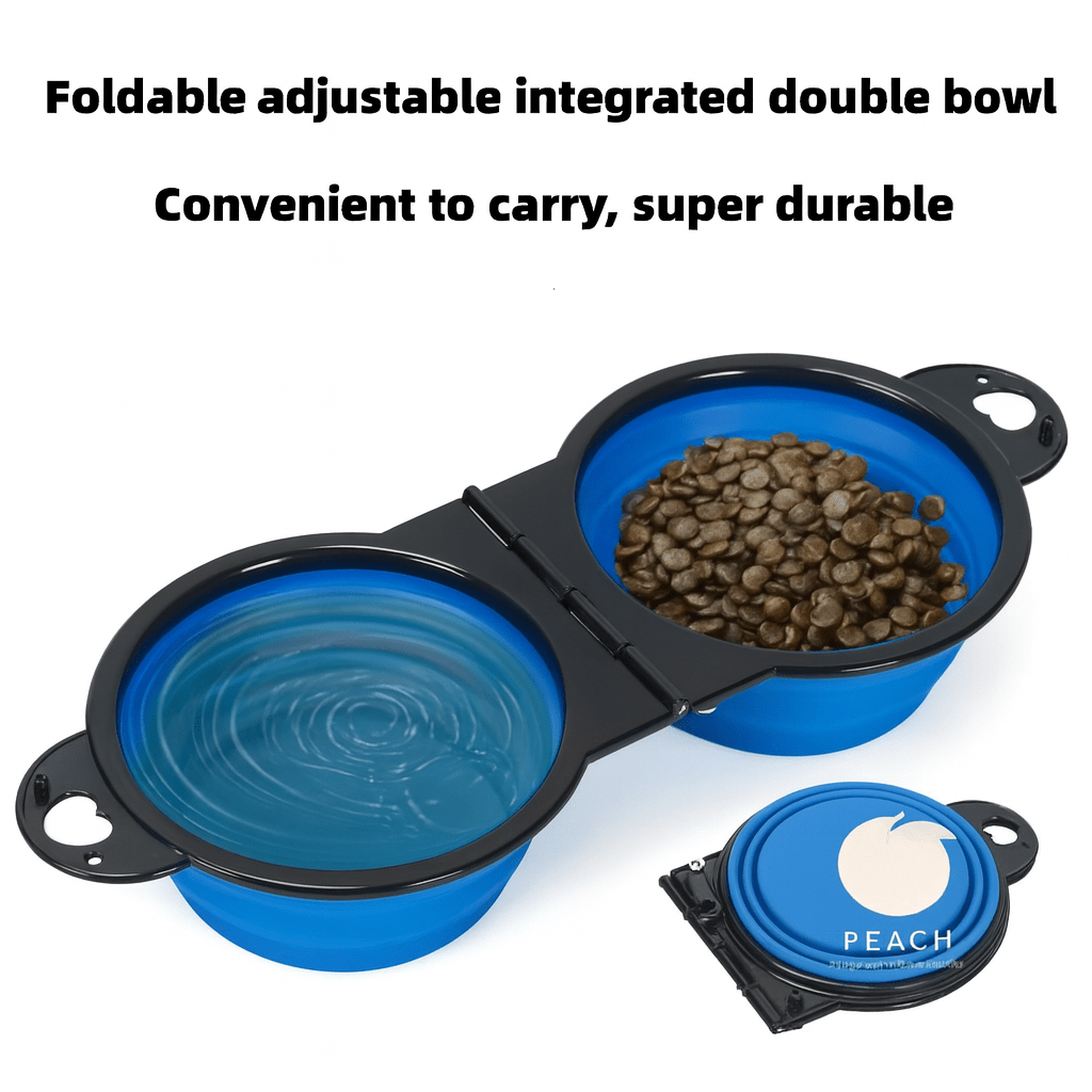 2-in-1 Foldable Dual Pet Bowl