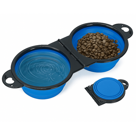 2-in-1 Foldable Dual Pet Bowl