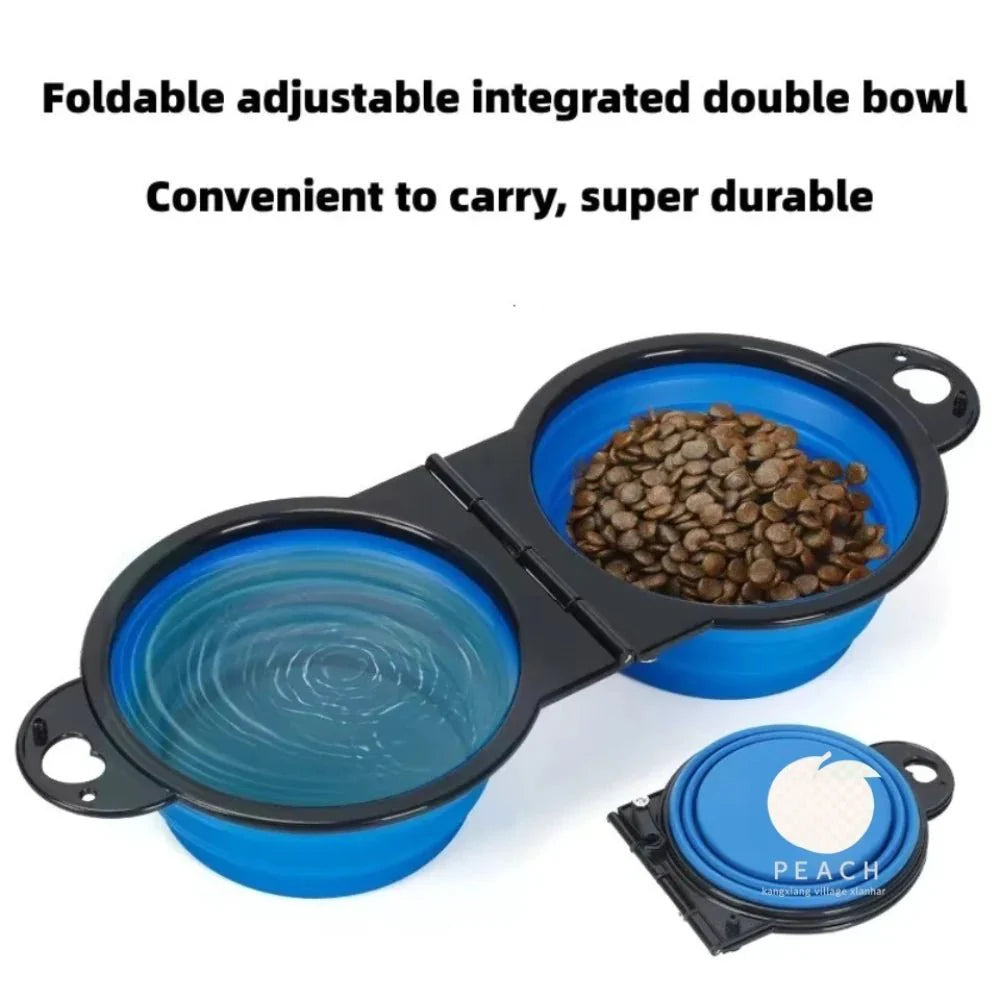 2-in-1 Foldable Dual Pet Bowl