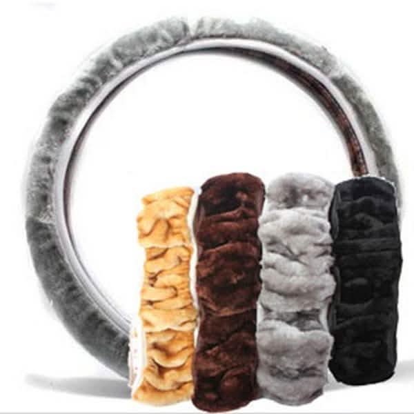 Plush Two Piece Steering Wheel Cover