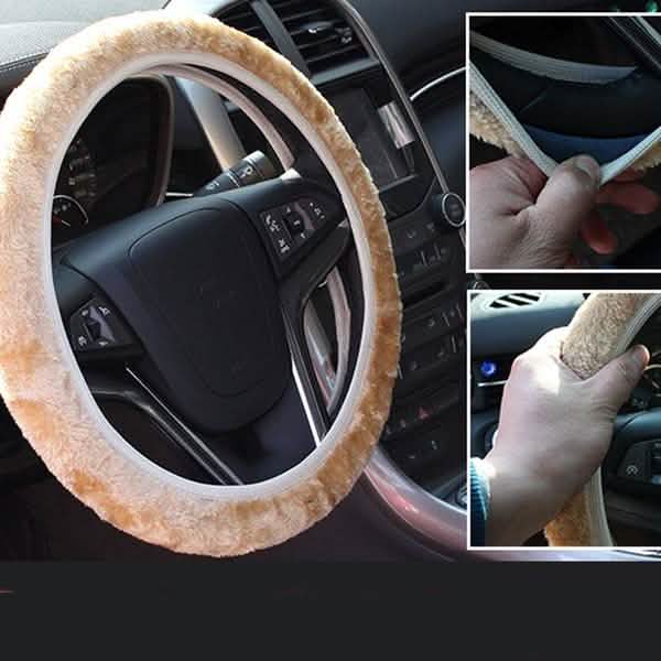Plush Two Piece Steering Wheel Cover