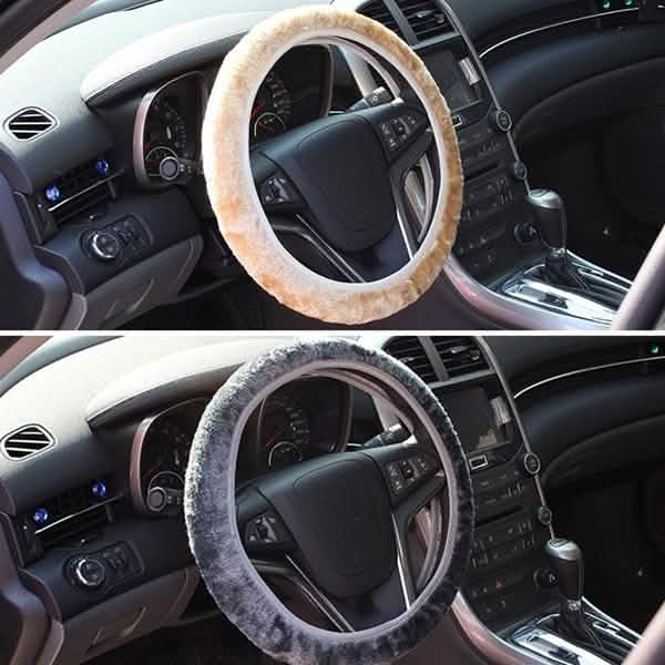 Plush Two Piece Steering Wheel Cover