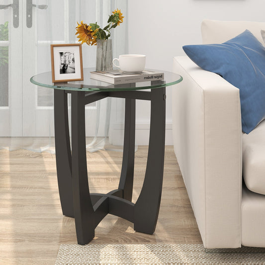Tempered Glass Top Side Table
