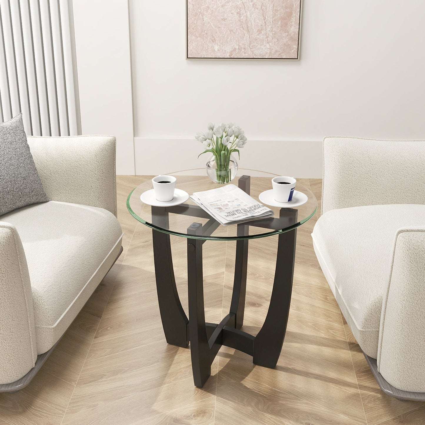 Tempered Glass Top Side Table