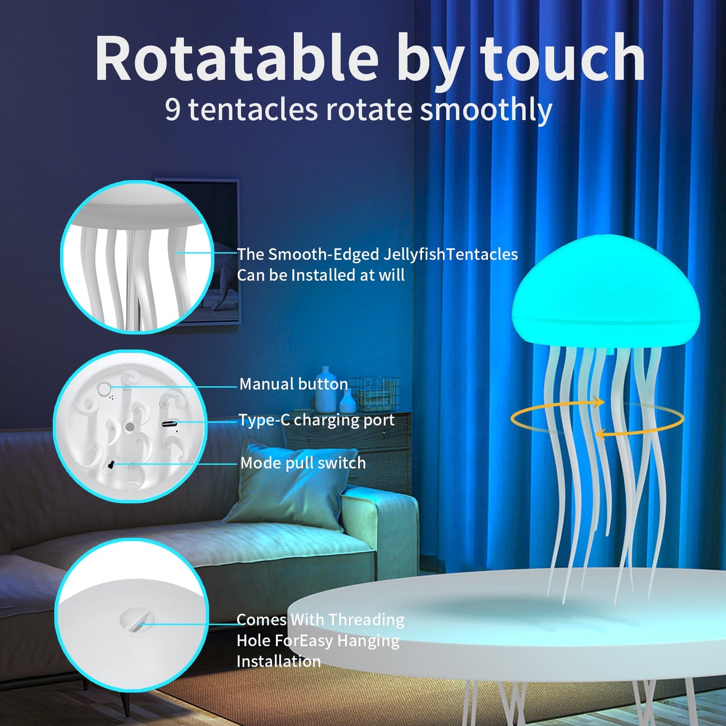 LED Jellyfish Lamp with Remote