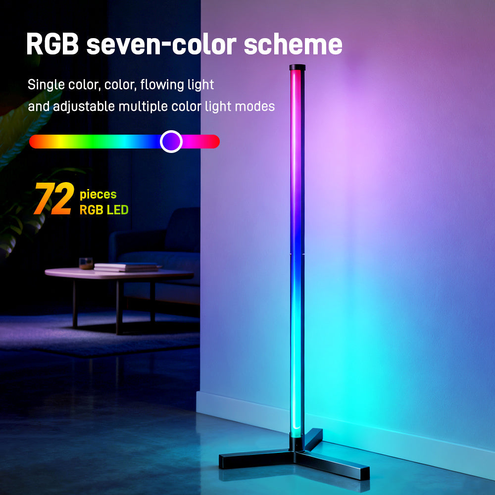 RGB LED Corner Floor Lamp, flip 180°