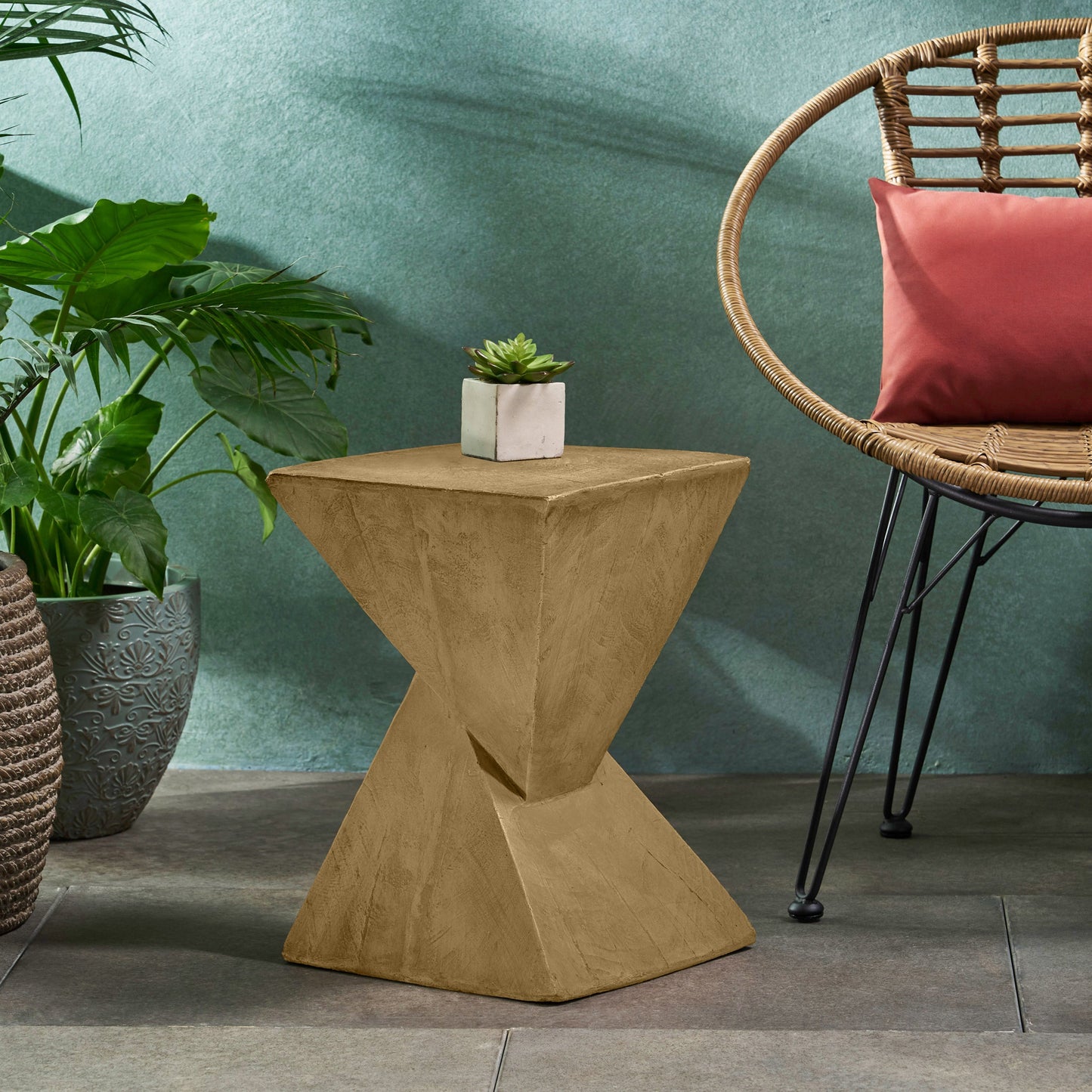 Indoor/Outdoor Hourglass Side Table