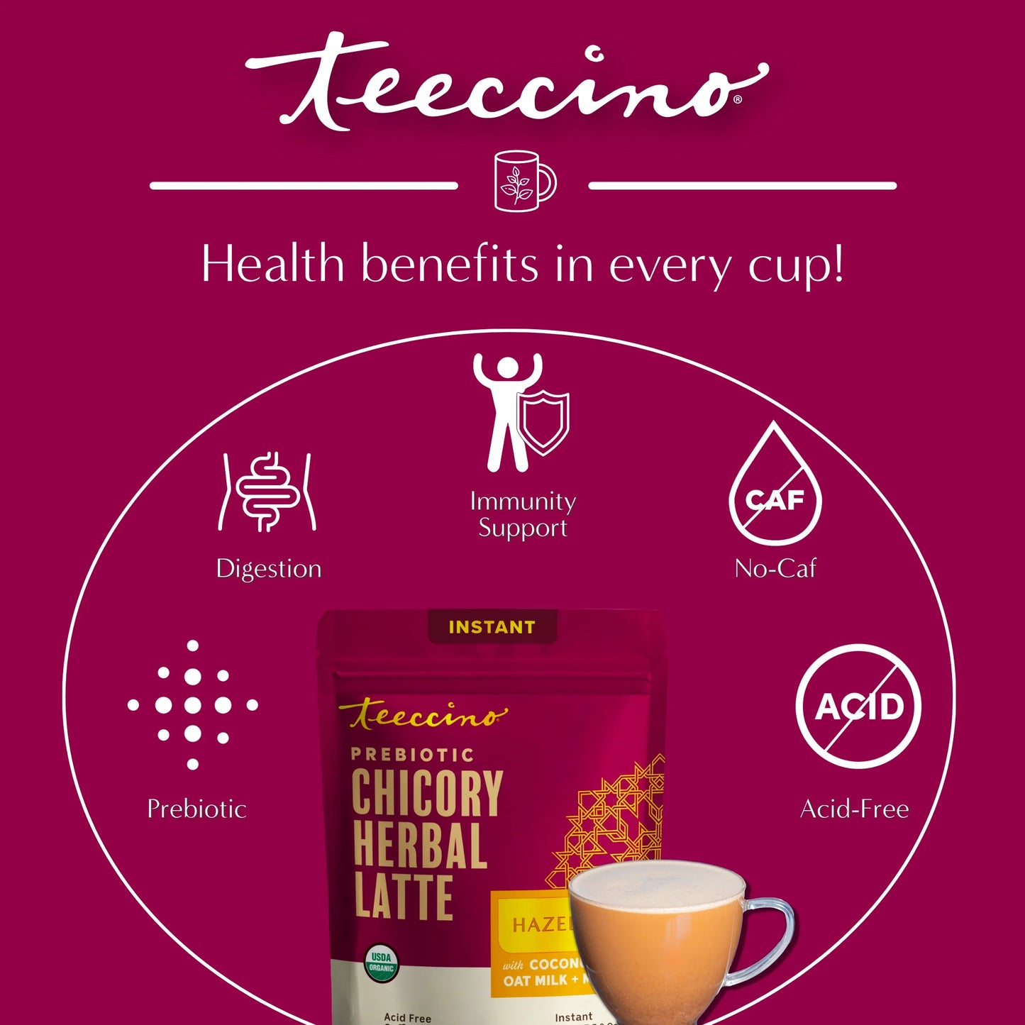 Instant Hazelnut Herbal Latte