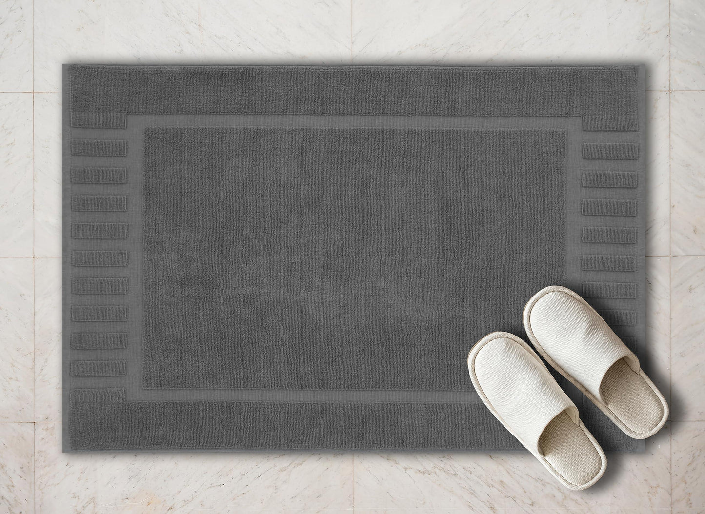 Luxury Bath Mat Floor Towel-Set Grey