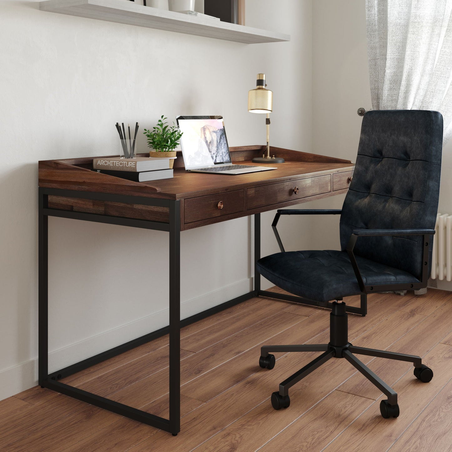 Upholstered Swivel Office Chair