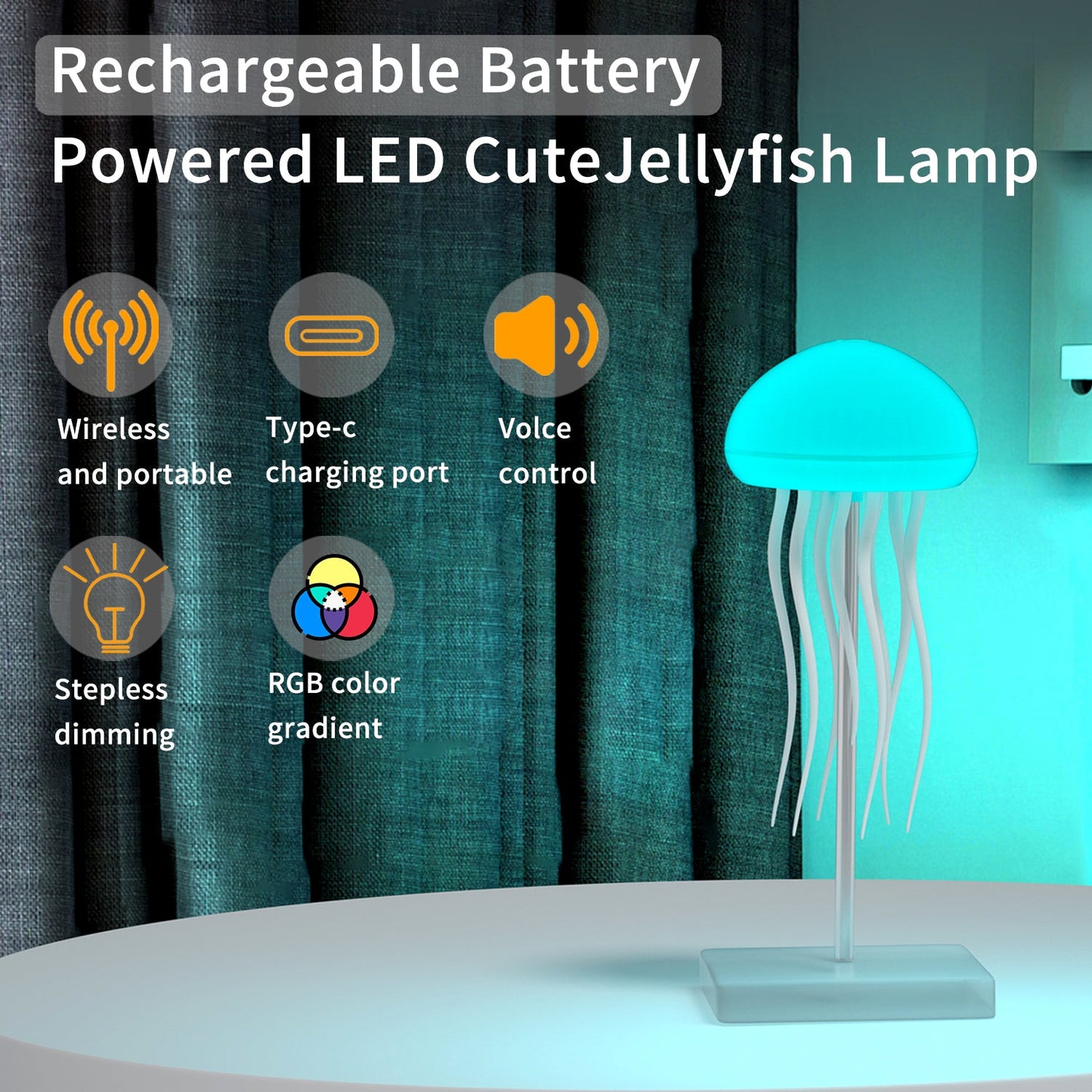 LED Jellyfish Lamp with Remote