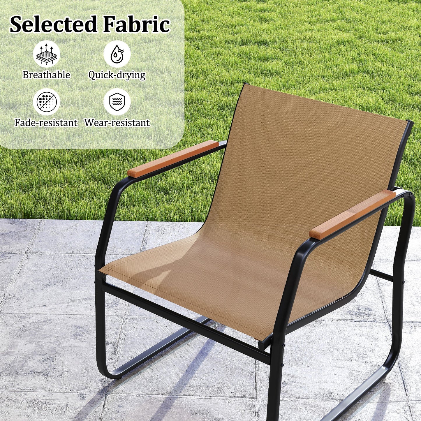 3 Piece Outdoor Bistro Set-Brown
