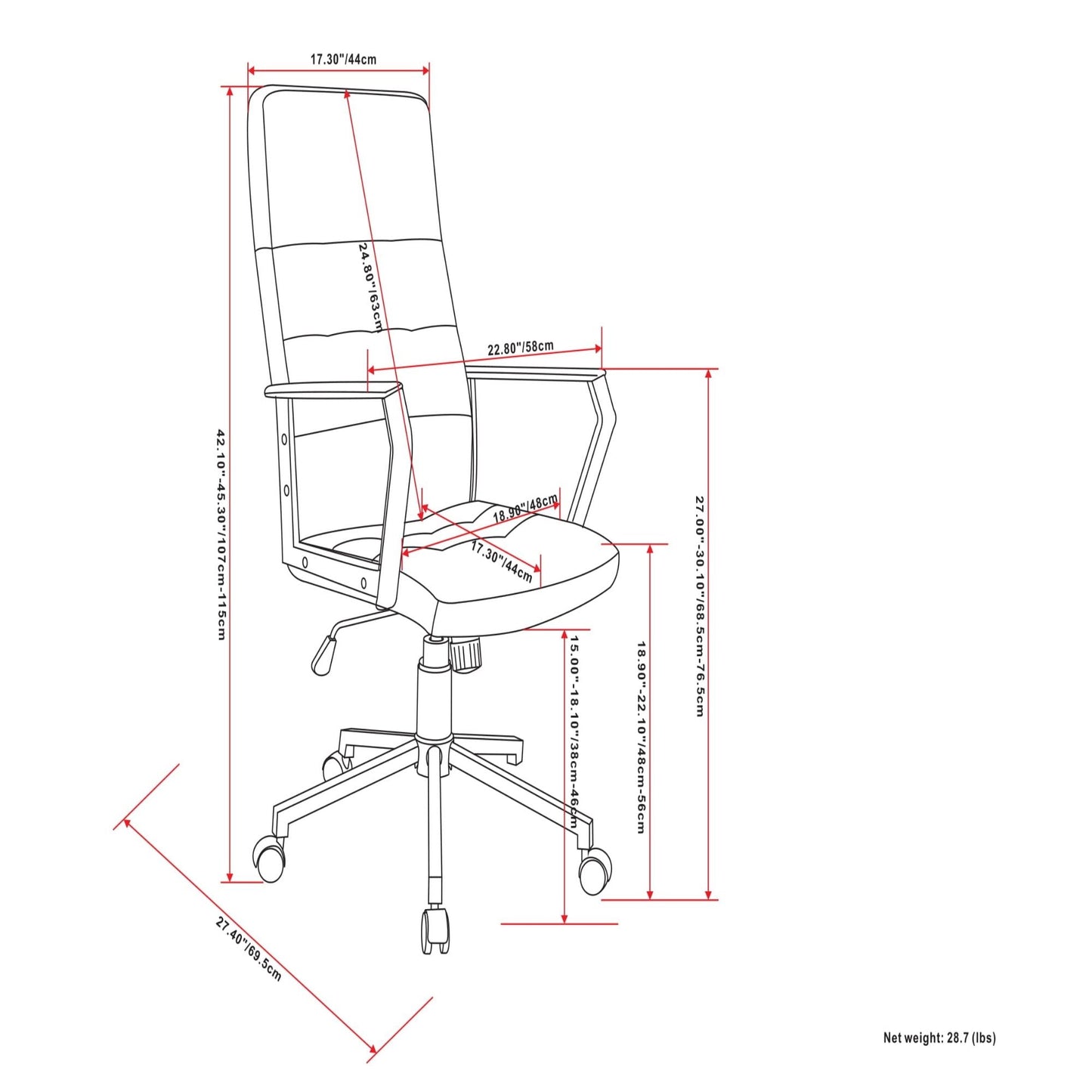 Upholstered Swivel Office Chair