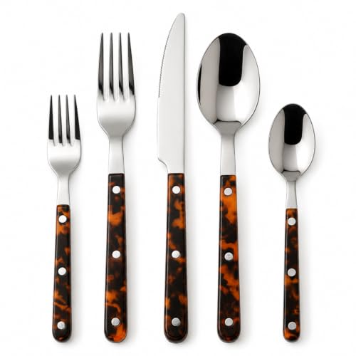 20 Piece Tortoise Design Flateware