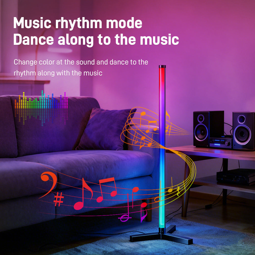 RGB LED Corner Floor Lamp, flip 180°