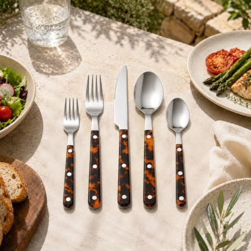 20 Piece Tortoise Design Flateware