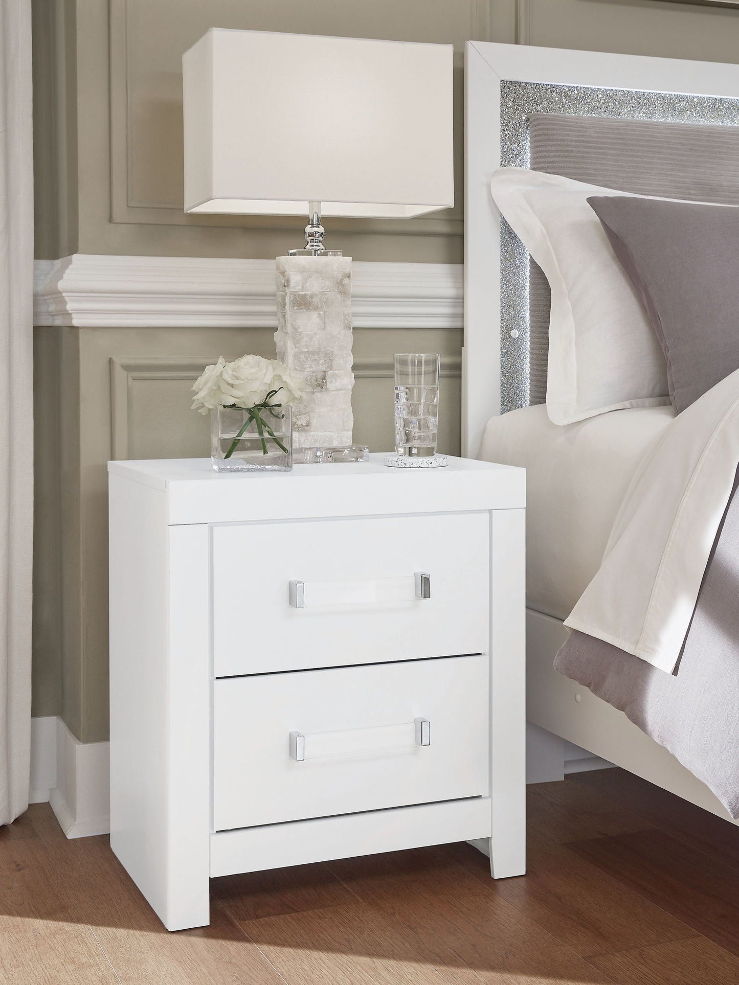 Matte Finish Two-Door Night Stand