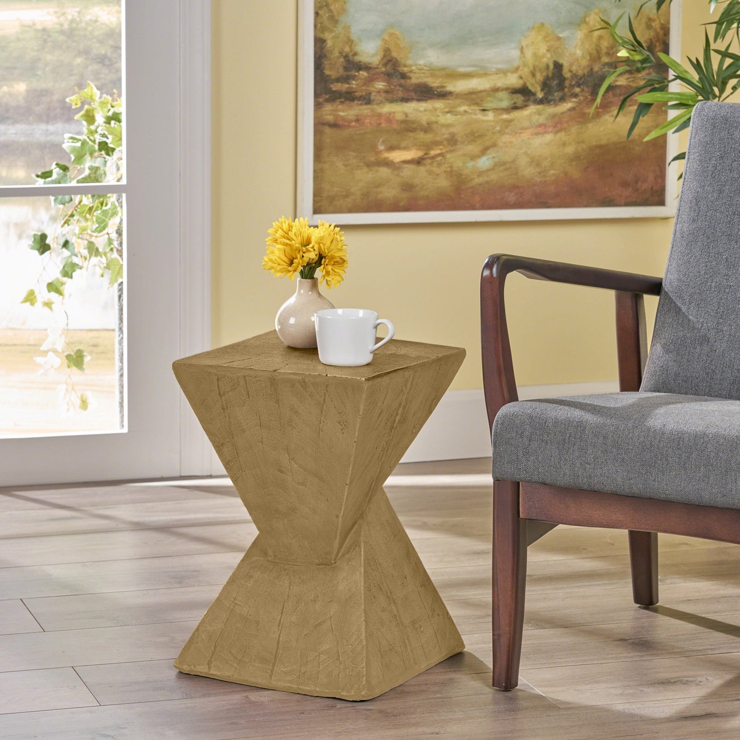 Indoor/Outdoor Hourglass Side Table