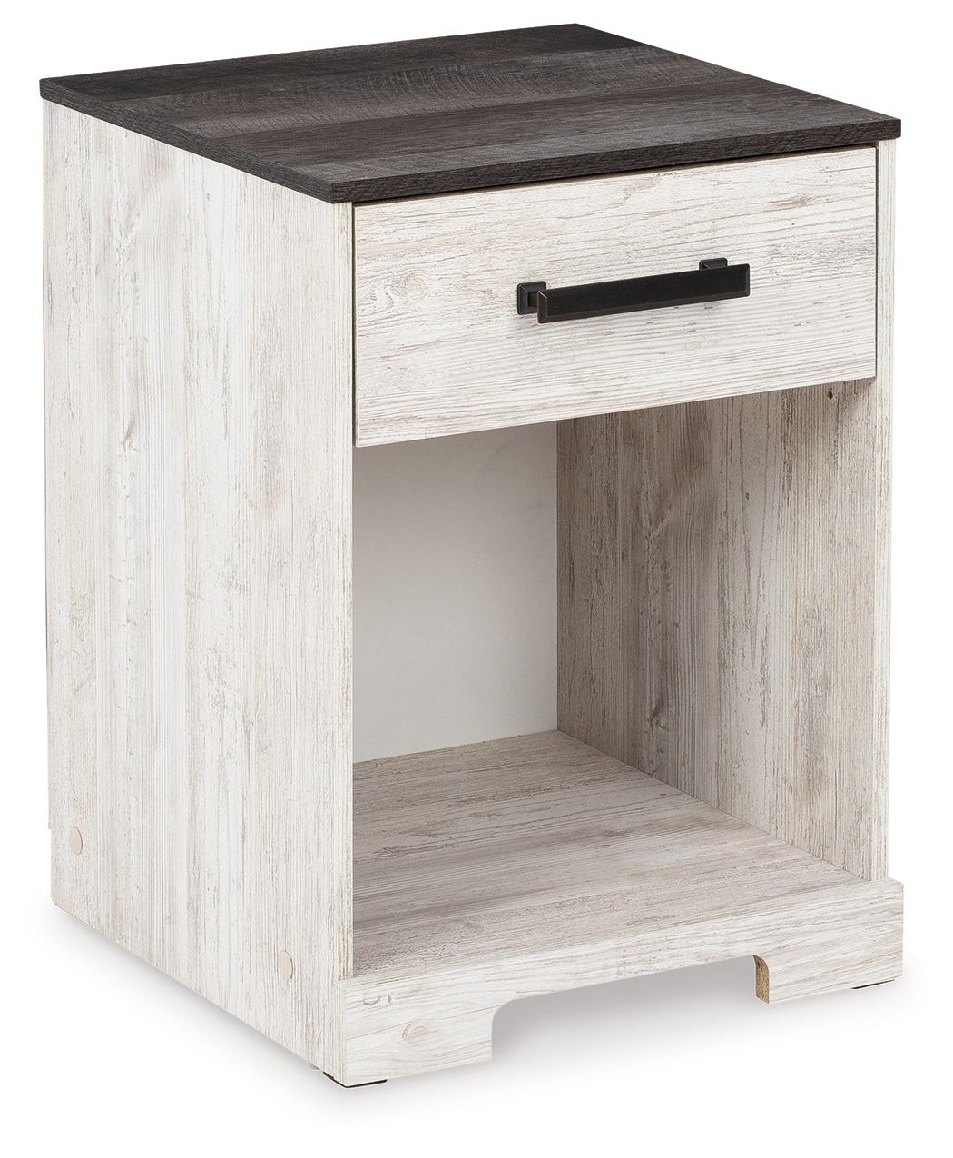 One Drawer Night Stand with Open Cubby