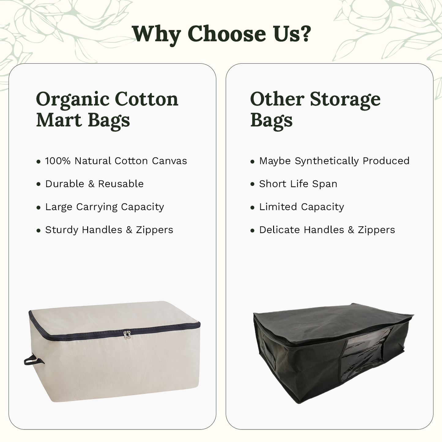 Multi-Purpose Cotton Storage Bags