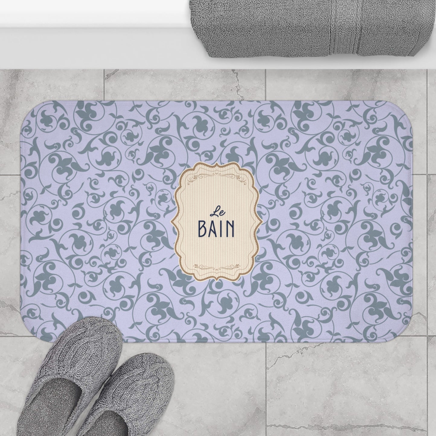 Le Bain LILAC Floral Bath Mat | Elegant French Bathroom Decor