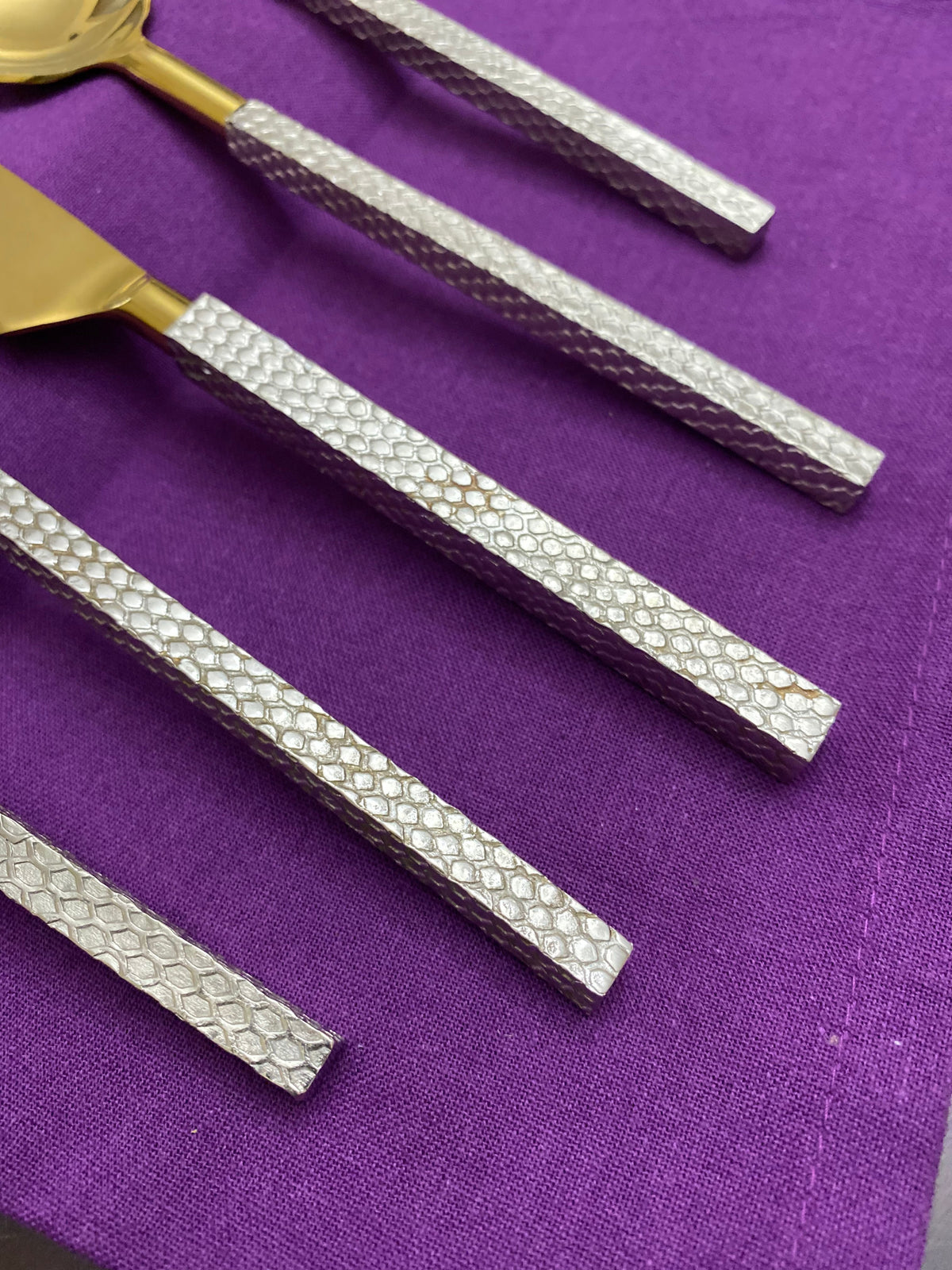 Vibhsa Designer Gold Stainless Steel Flatware Set