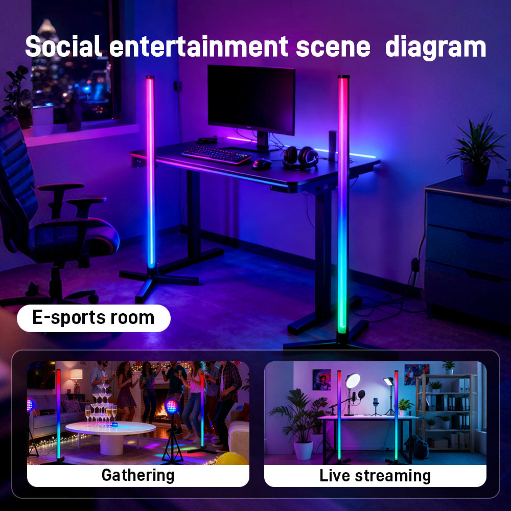 RGB LED Corner Floor Lamp, flip 180°