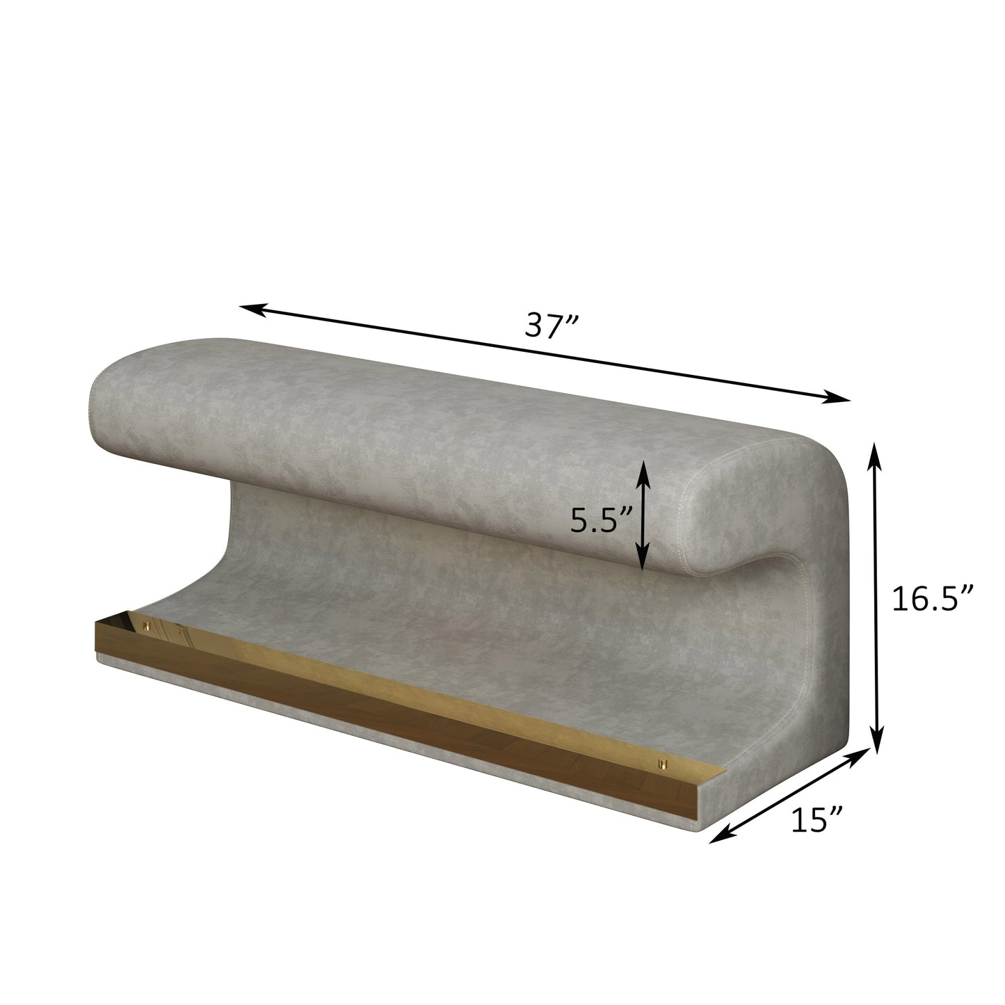 Leather  Upholstered Bench with LED Sensor Light