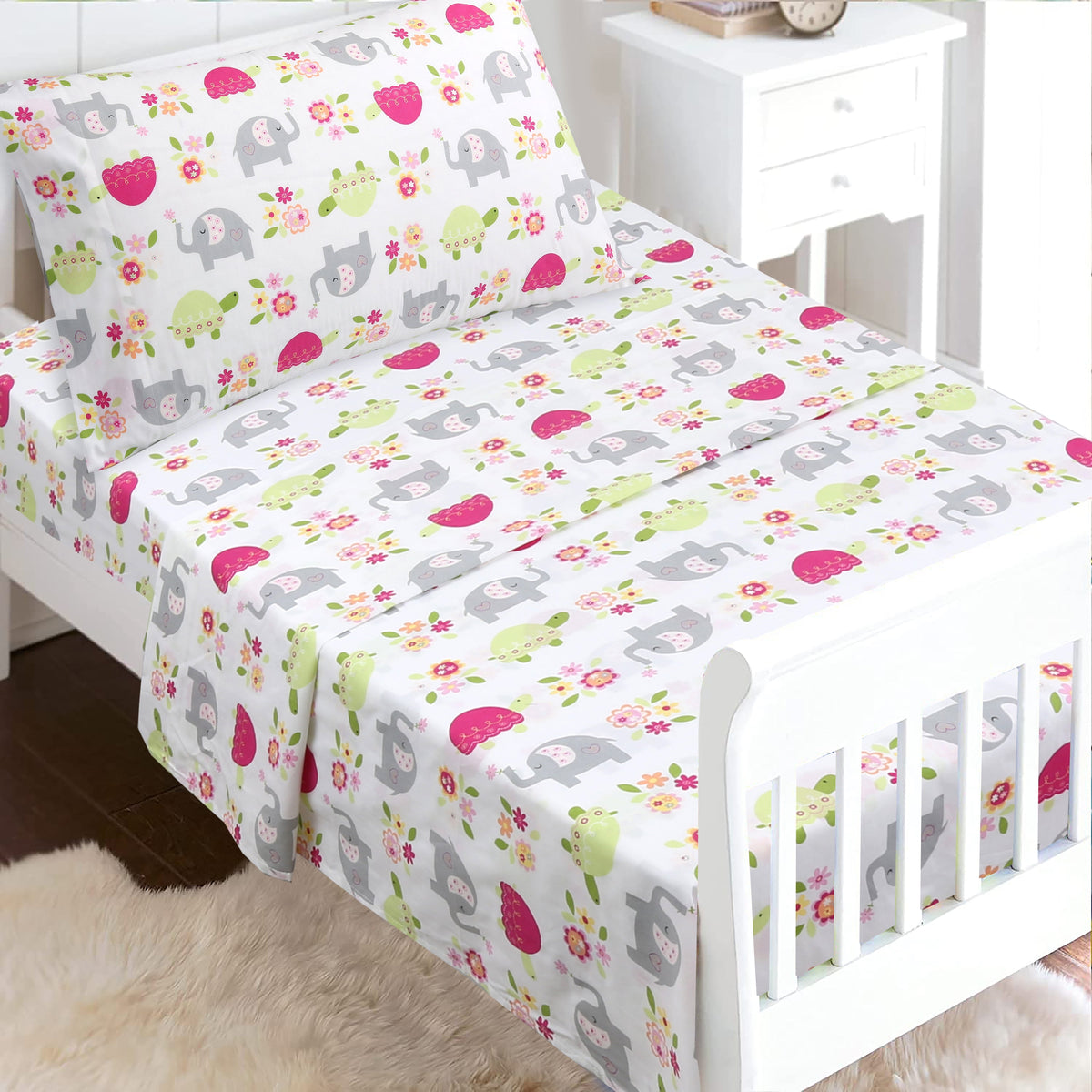 3-Piece Floral Crib Sheets