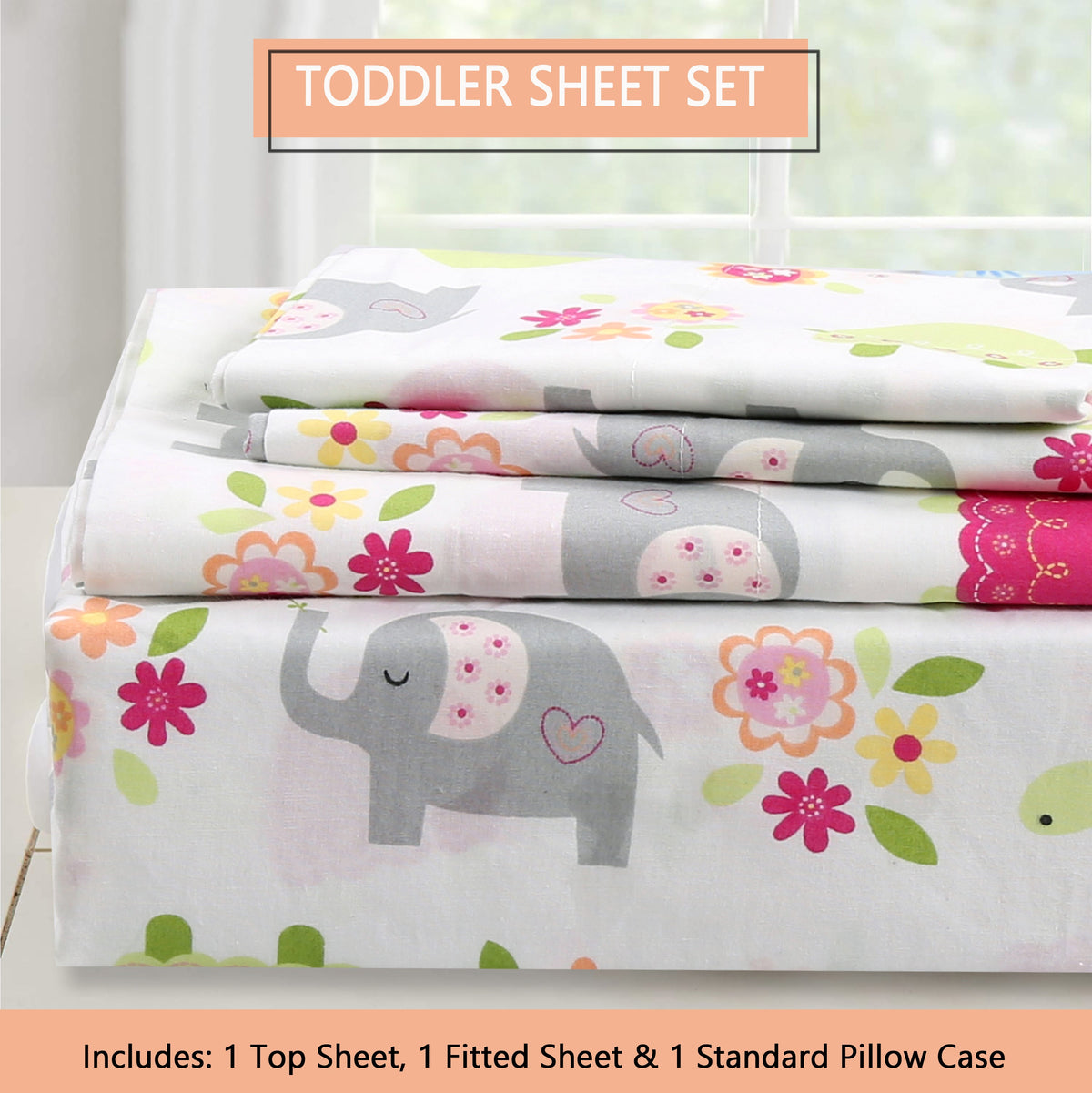 3-Piece Floral Crib Sheets