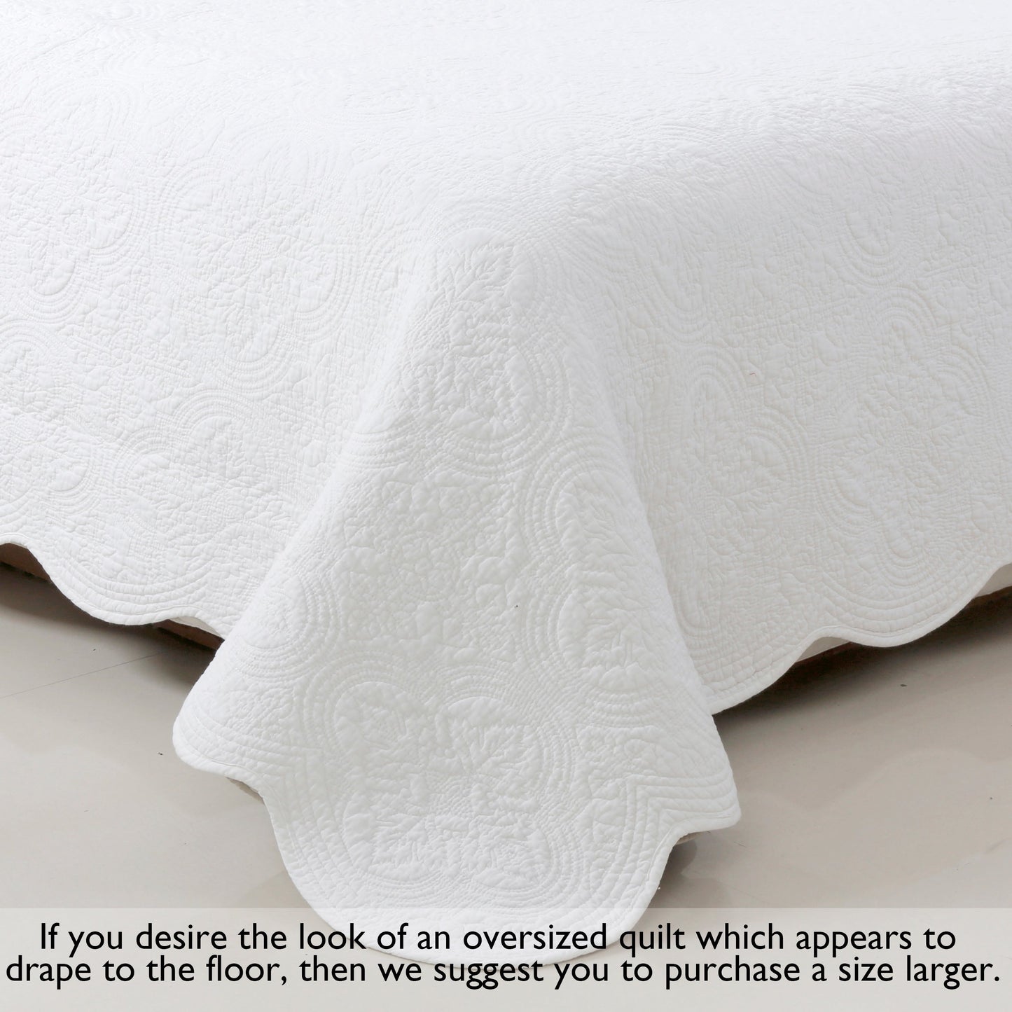 Serenity White Reversible Quilt Set